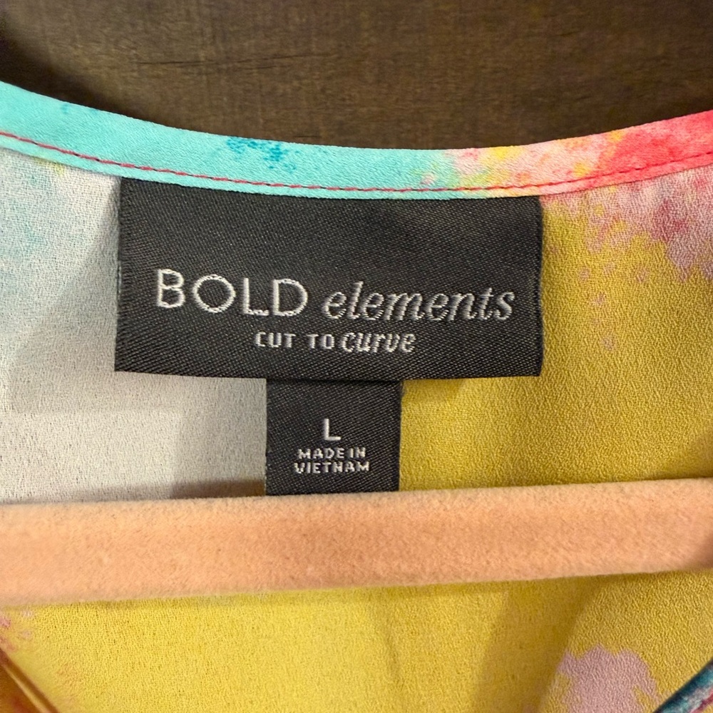 BOLD elements Colorful Abstract Wrap Blouse - Picture 2 of 6